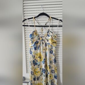 Betsey Johnson Blue and Yellow Halter Sundress